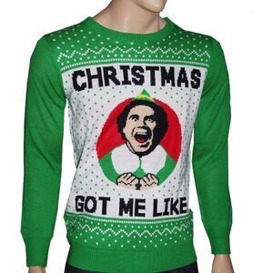ELF Got Me Like Ugly Christmas Long Sleeve Sweater Size XL Buddy Elf Movie